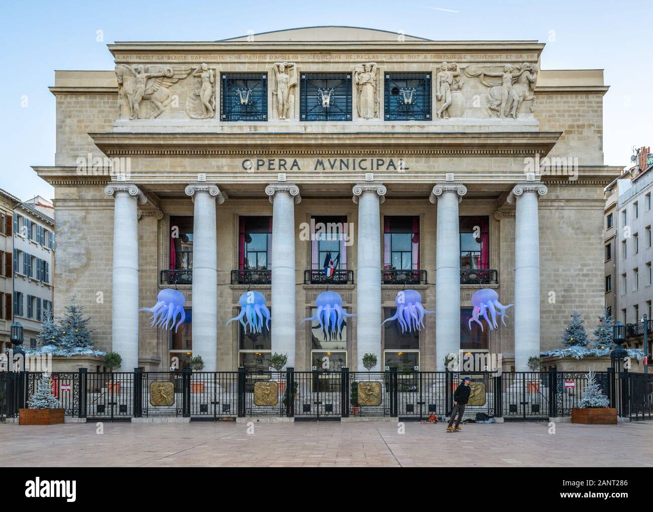 Marseille France , 27 décembre 2019 : opéra municipal building vue avant à Marseille France Banque D'Images