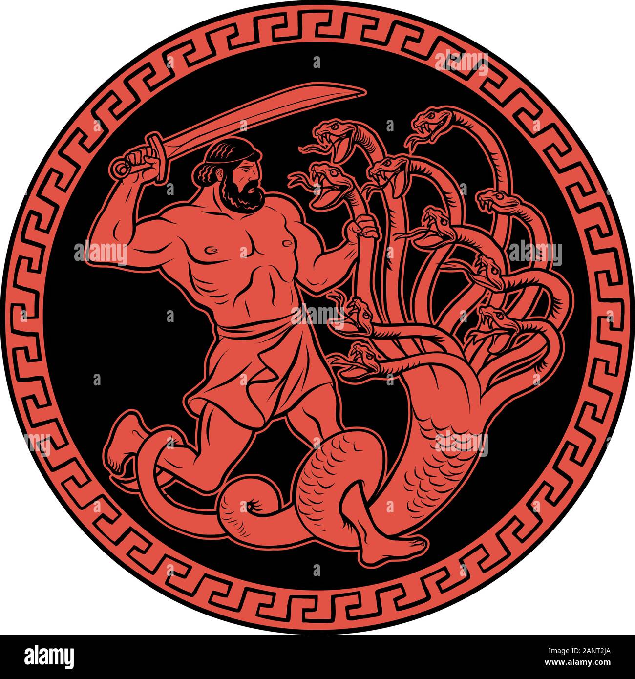 Hydra de Lernaean. 12 laboratoires d'Hercules Illustration de Vecteur