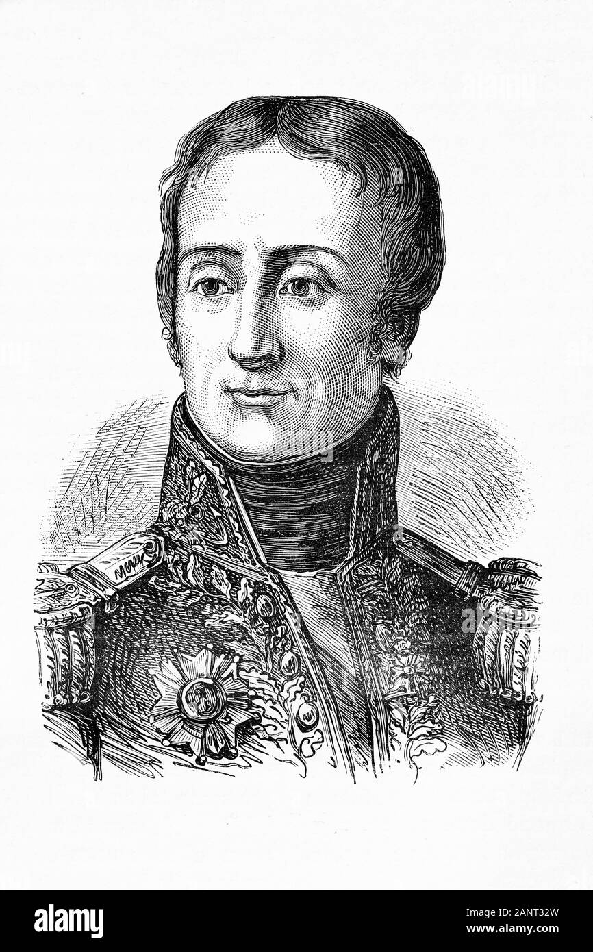 Étienne Eustache Bruix, amiral de la marine française. 1759-1805. Illustration d'antiquités. 1890. Banque D'Images