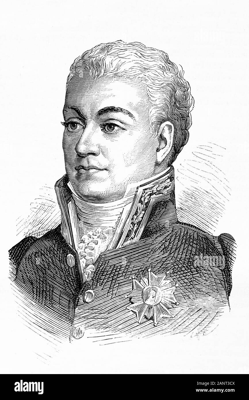 Louis-Marcelin, Marquis de Fontanes. Poète et homme politique. 1757-1821. Illustration d'antiquités. 1890. Banque D'Images