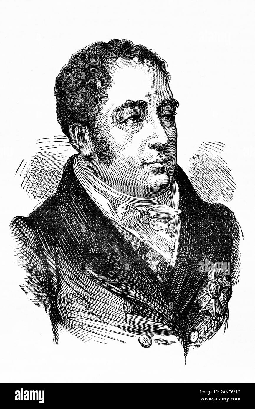 Pierre Antoine comte Daru. Soldat français, homme d'État, historien et poète. 1767-1829. Illustration d'antiquités. 1890. Banque D'Images