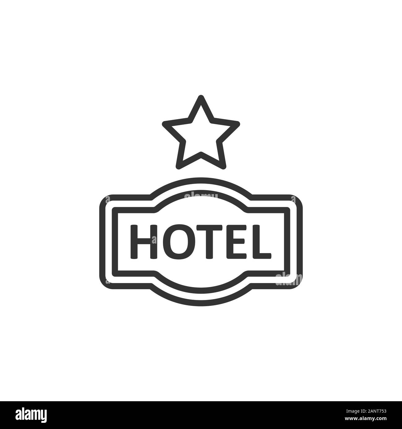 Hotel 1 étoiles à icône de signe télévision style. Inn vector illustration sur fond blanc isolé. Information sur la chambre L'auberge concept d'entreprise. Illustration de Vecteur