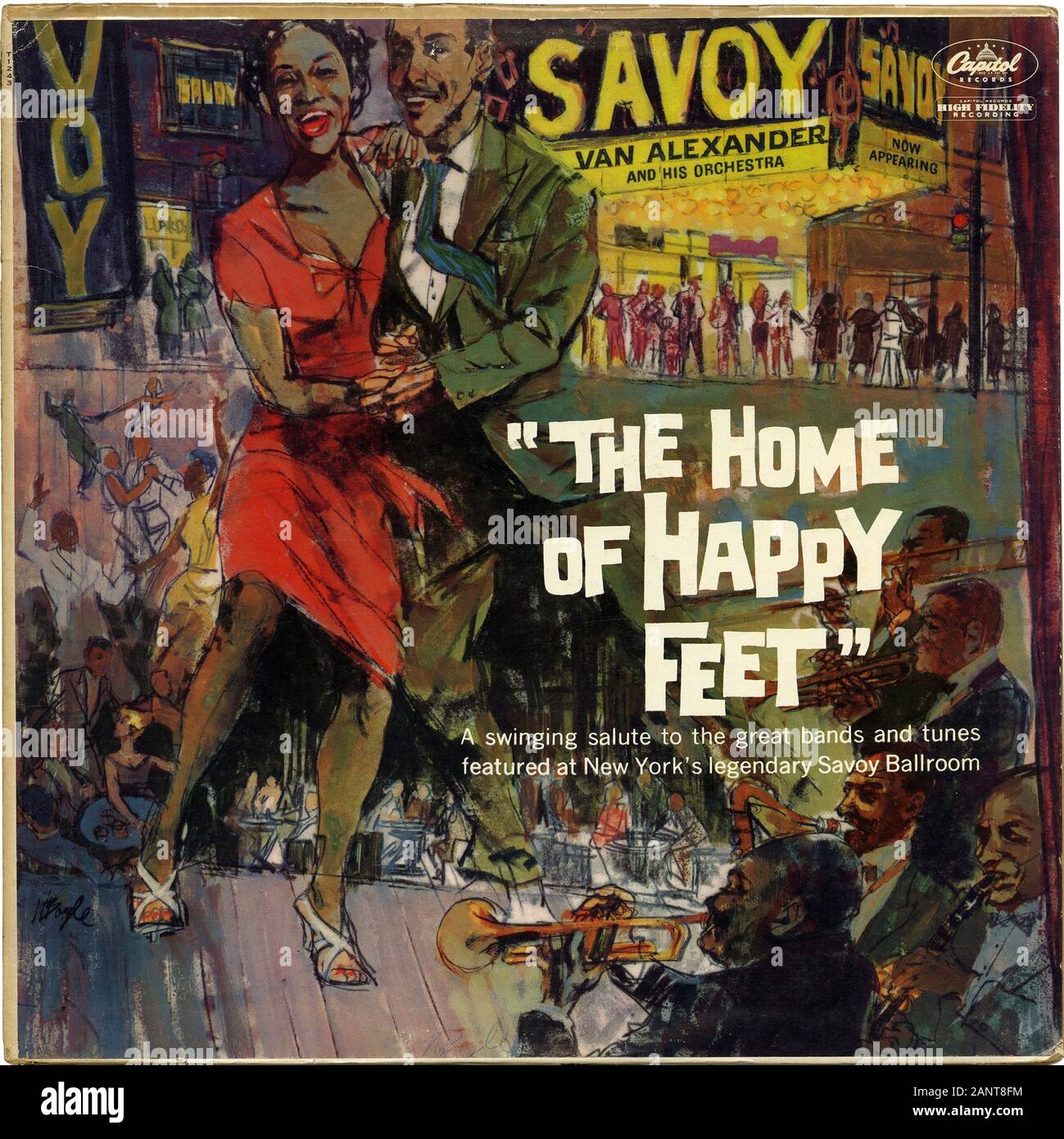 L'accueil de Happy Feet - Classic vintage album vinyle Banque D'Images