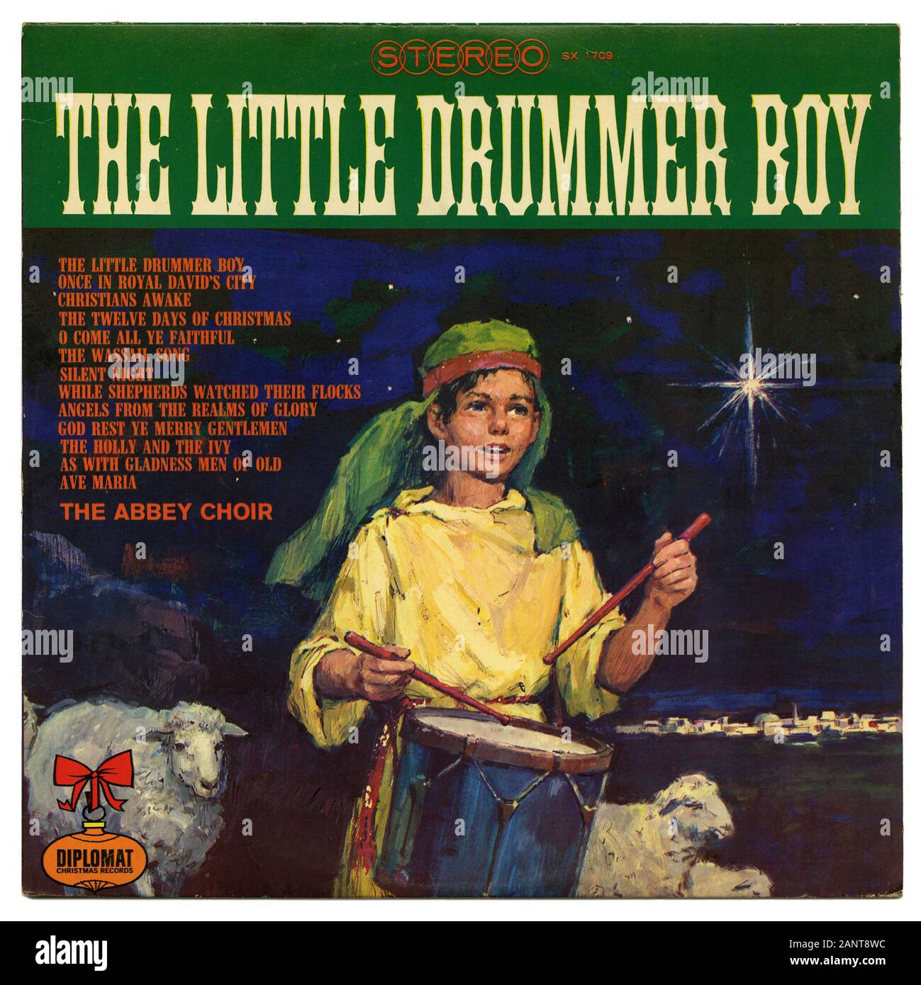 L'Abbaye Choir - Little Drummer Boy - album vinyle vintage classique Banque D'Images