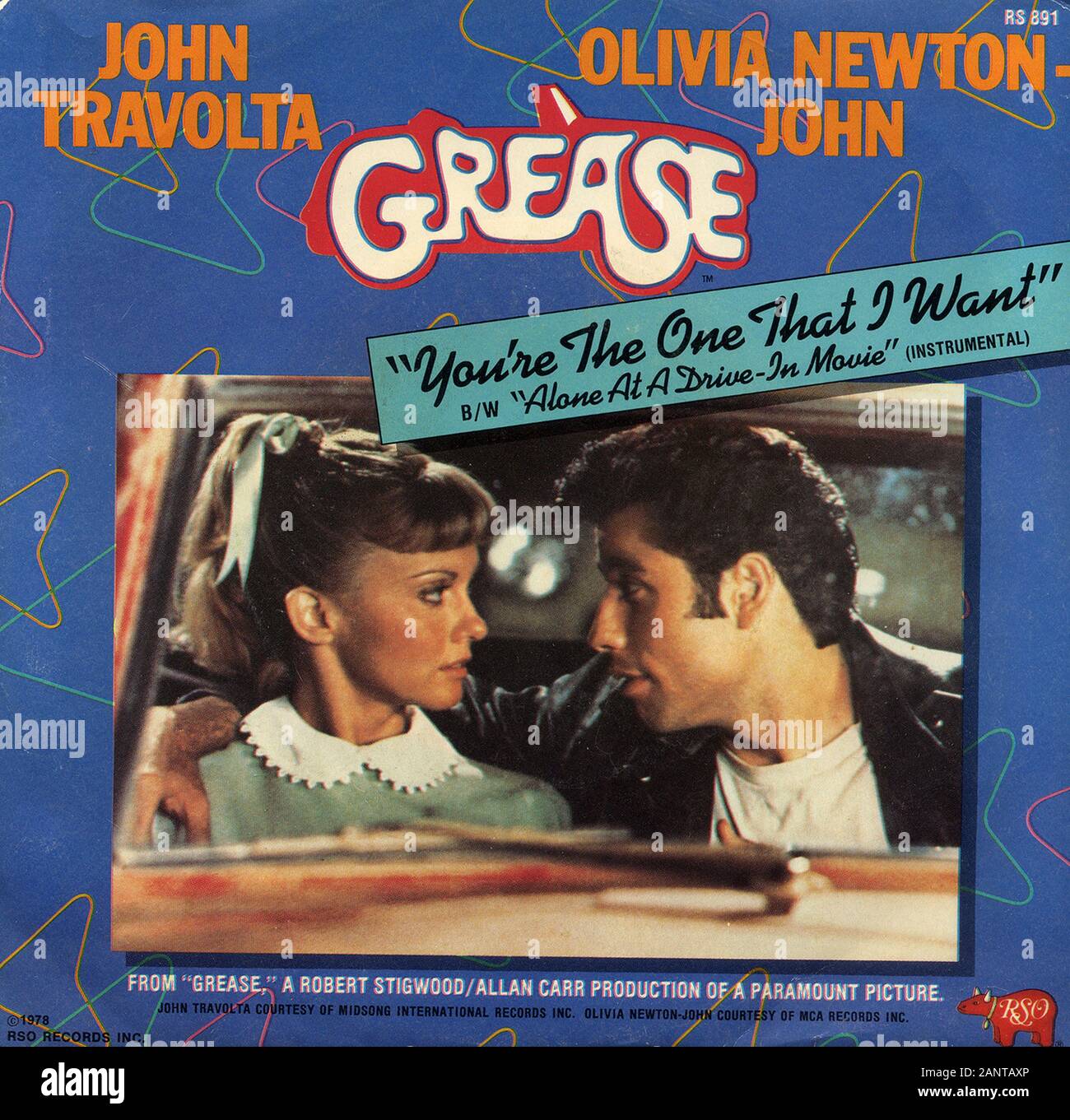 John Travolta et Olivia Newton-John - Vous êtes la personne que je veux - Classic vintage album vinyle Banque D'Images
