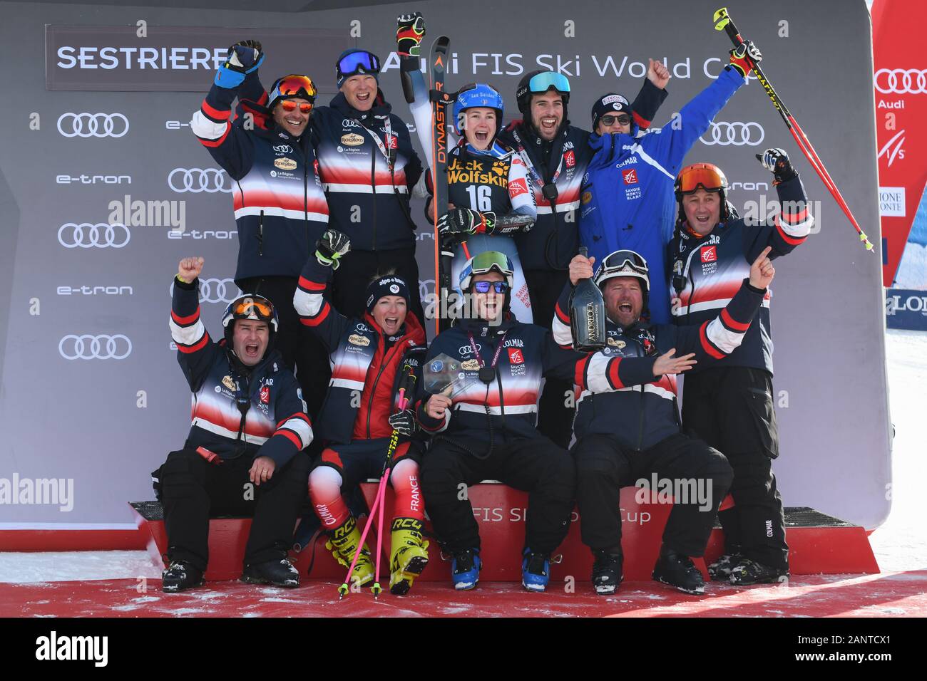 Sestriere, Italie. 19 Jan, 2020. Sestriere, Italie, 19 janvier 2020 L'équipe de france, lors de la Coupe du Monde de SKY - Slalom géant parallèle Femmes - Ski - Credit : LM/crédit : Danilo Danilo Vigo Vigo/fil LPS/ZUMA/Alamy Live News Banque D'Images