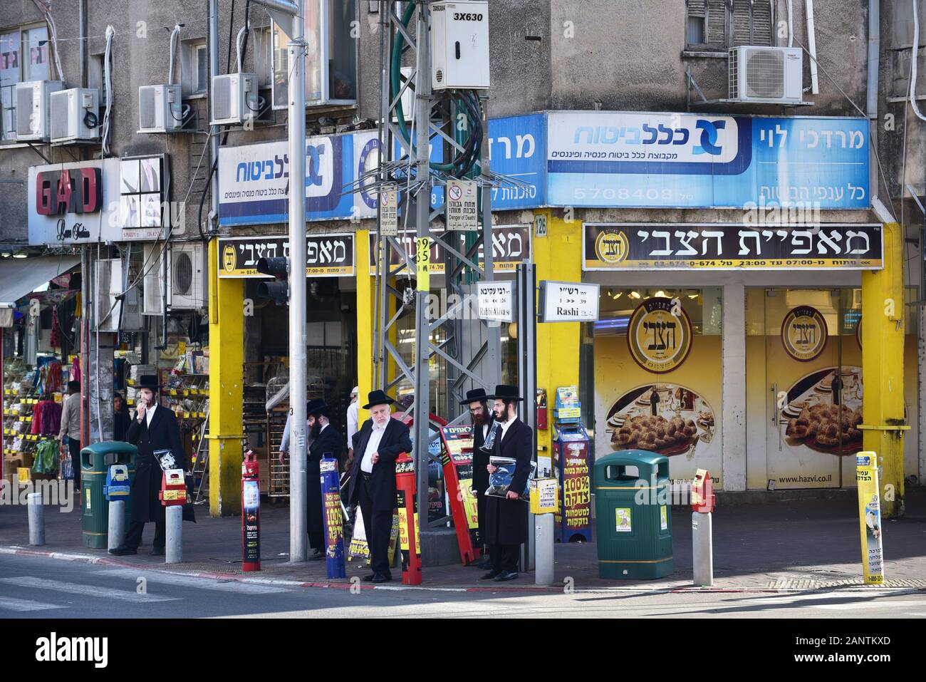 Vie quotidienne à Bnei Brak, Israël Banque D'Images