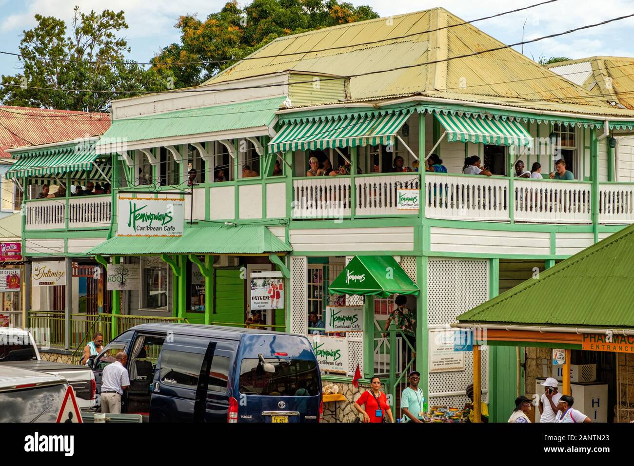 Hemingways Café caraïbes, St Marys Street, St Johns, Antigua Banque D'Images