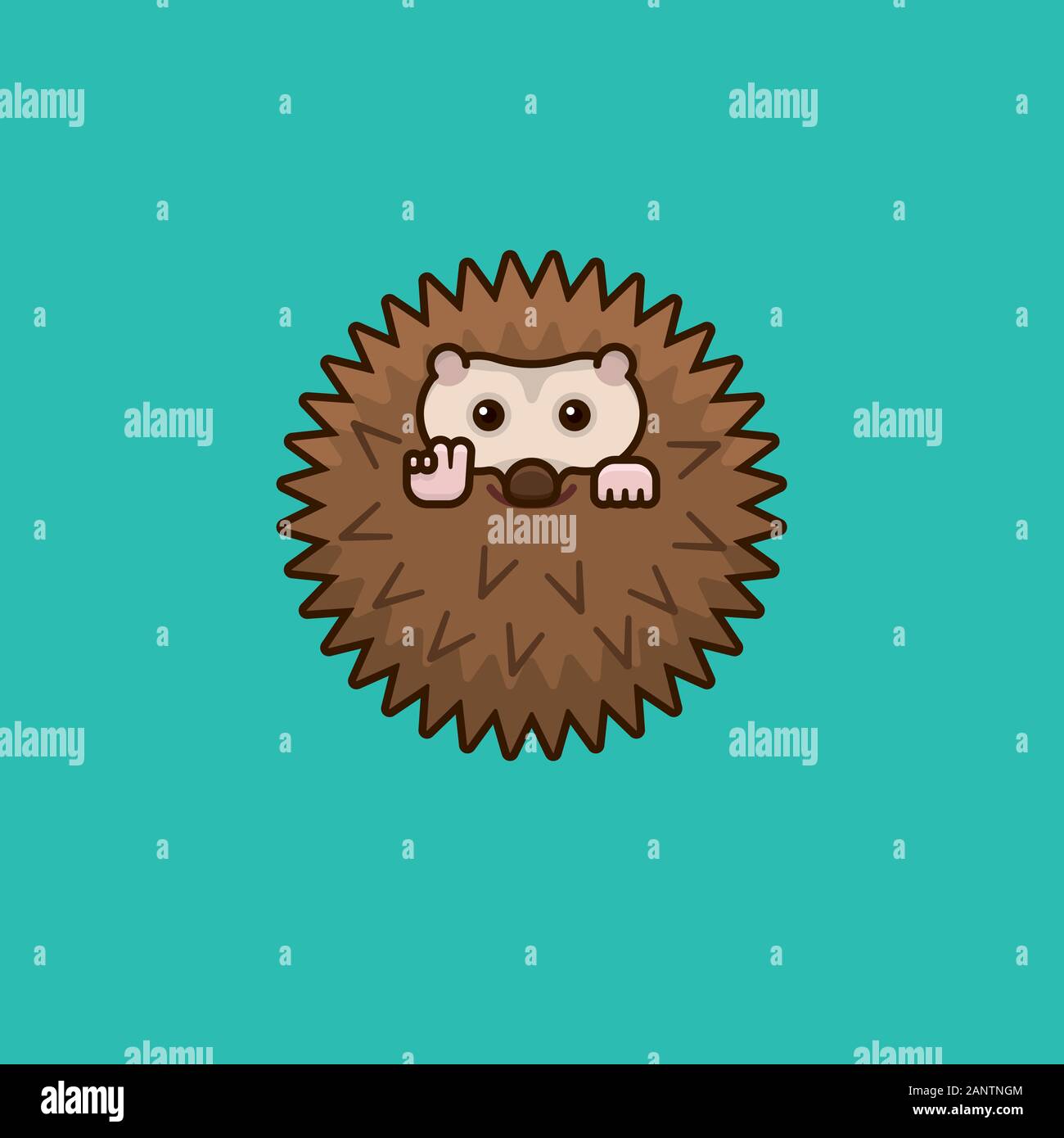 Hedgehog faire la paix ou la victoire illustration pour # HedgehogDay le 2 février. Animal mignon petit symbole vecteur couleur Illustration de Vecteur