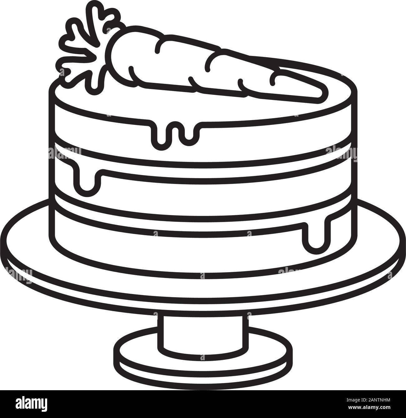 Le gâteau aux carottes icône vecteur. Pâques, feuilletée et sucrés contours symbole. Illustration de Vecteur