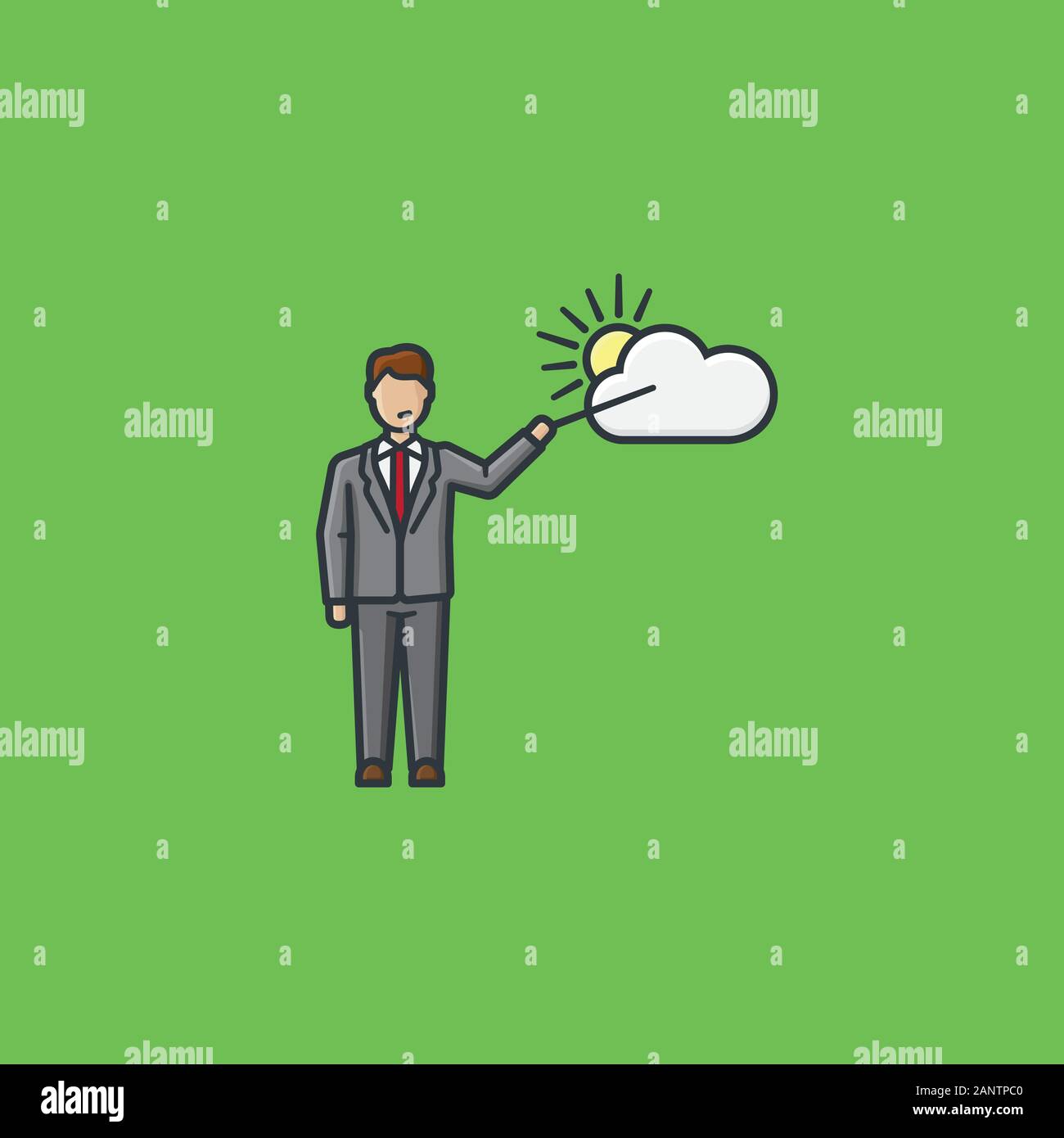 Météo illustration pour # WeathermanDay le 28 janvier. Animateur de télévision vecteur de couleur symbole. Illustration de Vecteur