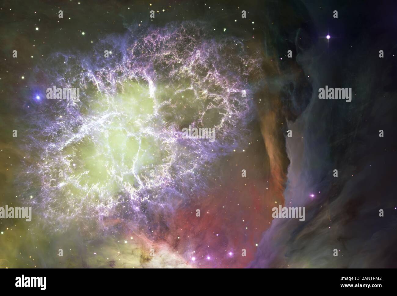 Nebula et les galaxies dans l'espace. Résumé fond cosmos. Éléments de cette image fournie par la NASA Banque D'Images