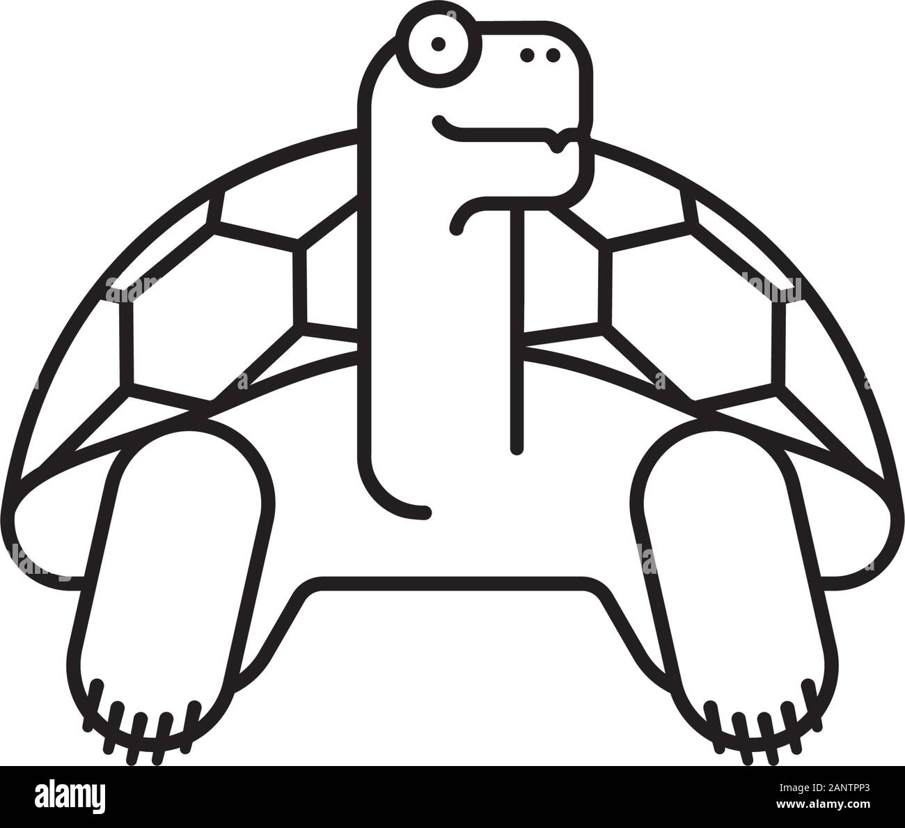 Galapagos tortue géante icône ligne. Les espèces de tortues endémiques symbole. Illustration de Vecteur