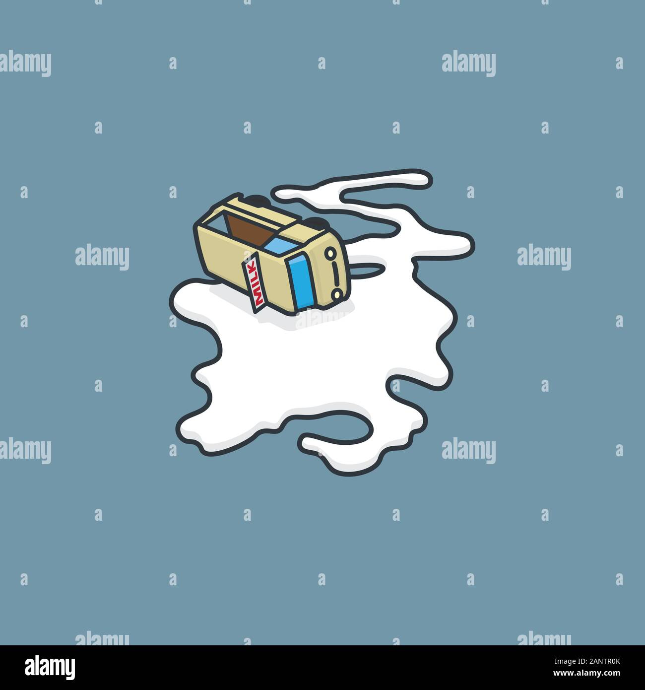 Livraison de lait accident van DontCryOverSpilledMilkDay vecteur illustration pour # le 11 février. Illustration de Vecteur