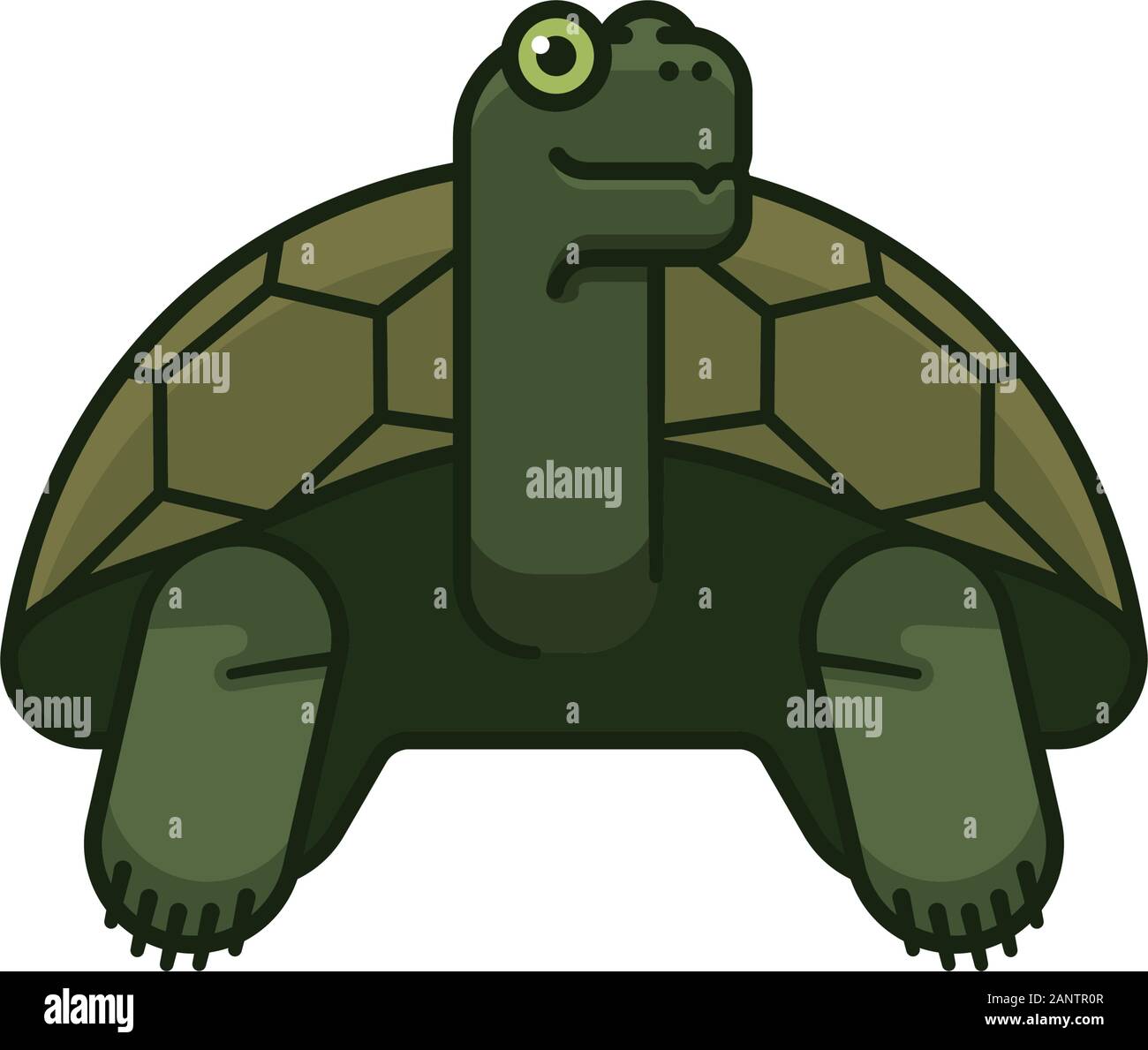 Galapagos Giant Tortoise vector illustration pour Darwin Day le 12 février. Les espèces de tortues endémiques symbole de couleur isolées. Illustration de Vecteur