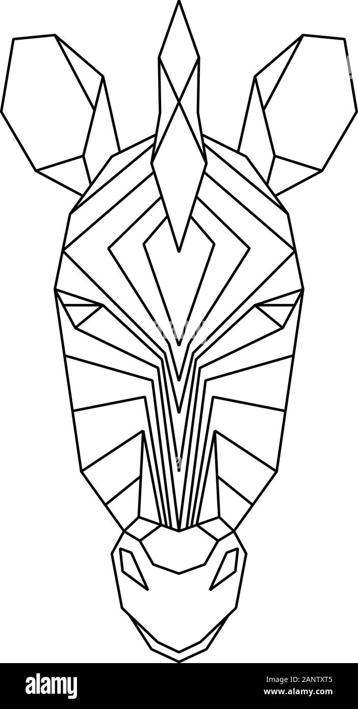Résumé de tête polygonale zebra. Illustration vecteur géométrique. Illustration de Vecteur