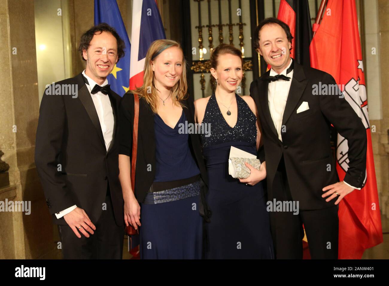 Gerrit, Micky, Johanna und Frederik Braun, die Familie hinter dem  Minaturewunderland beim Matthiae-Mahl 2016 Photo Stock - Alamy