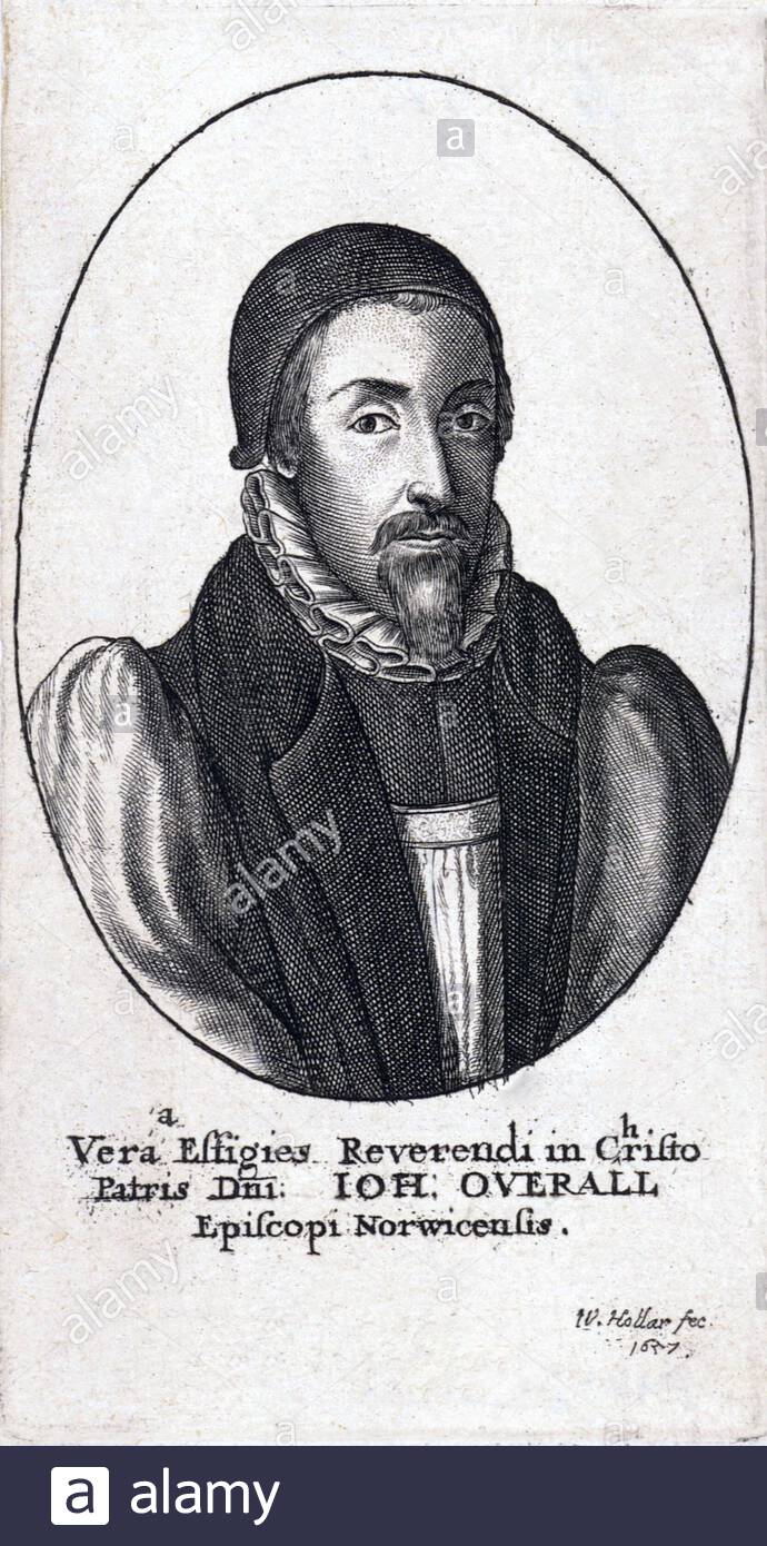 John dans l'ensemble, 1559 - 1619, a été évêque de la voir de Norwich à partir de 1618 jusqu'à sa mort un an plus tard, par une gravure graveur Wenceslaus Hollar Bohème à partir de 1600 Banque D'Images