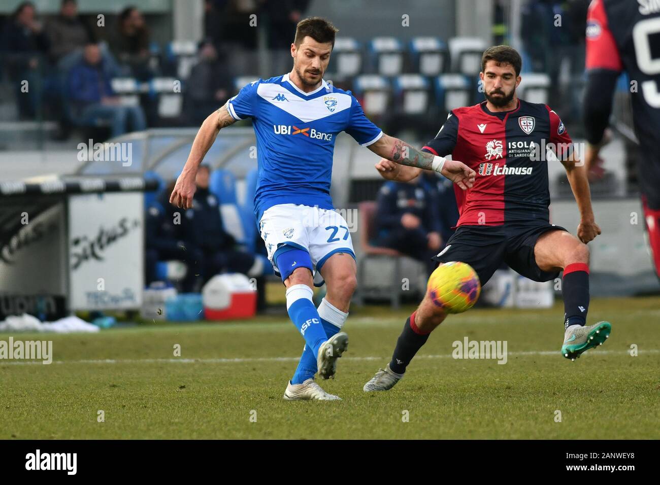 Brescia, Italie, 19 janvier 2020, au cours de Brescia brescia dessena vs Cagliari - Serie A soccer italien Championnat Hommes - Crédit : LPS/Alessio Tarpini/Alamy Live News Banque D'Images