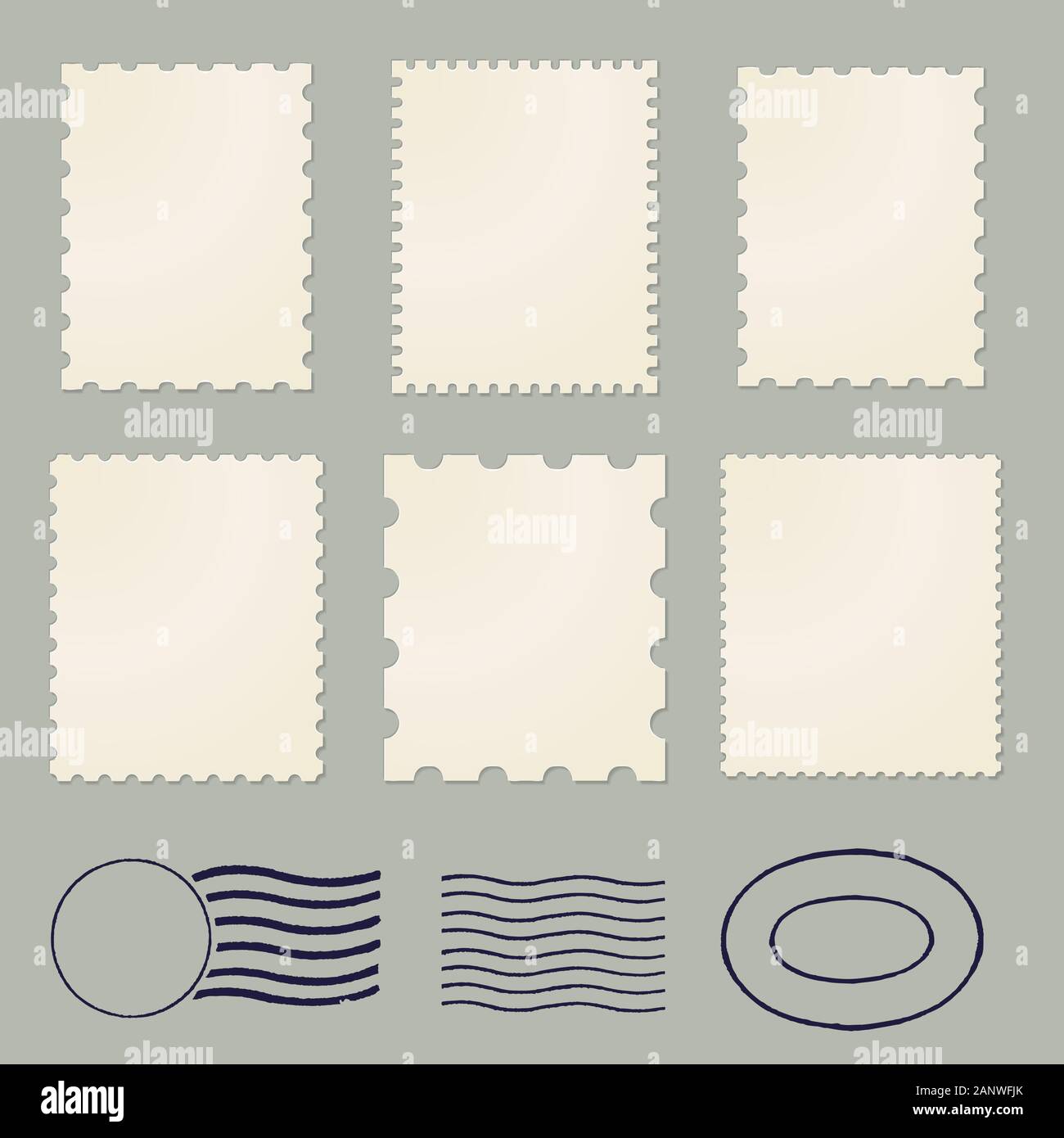Affranchissement vierge vintage stamps frames Illustration de Vecteur