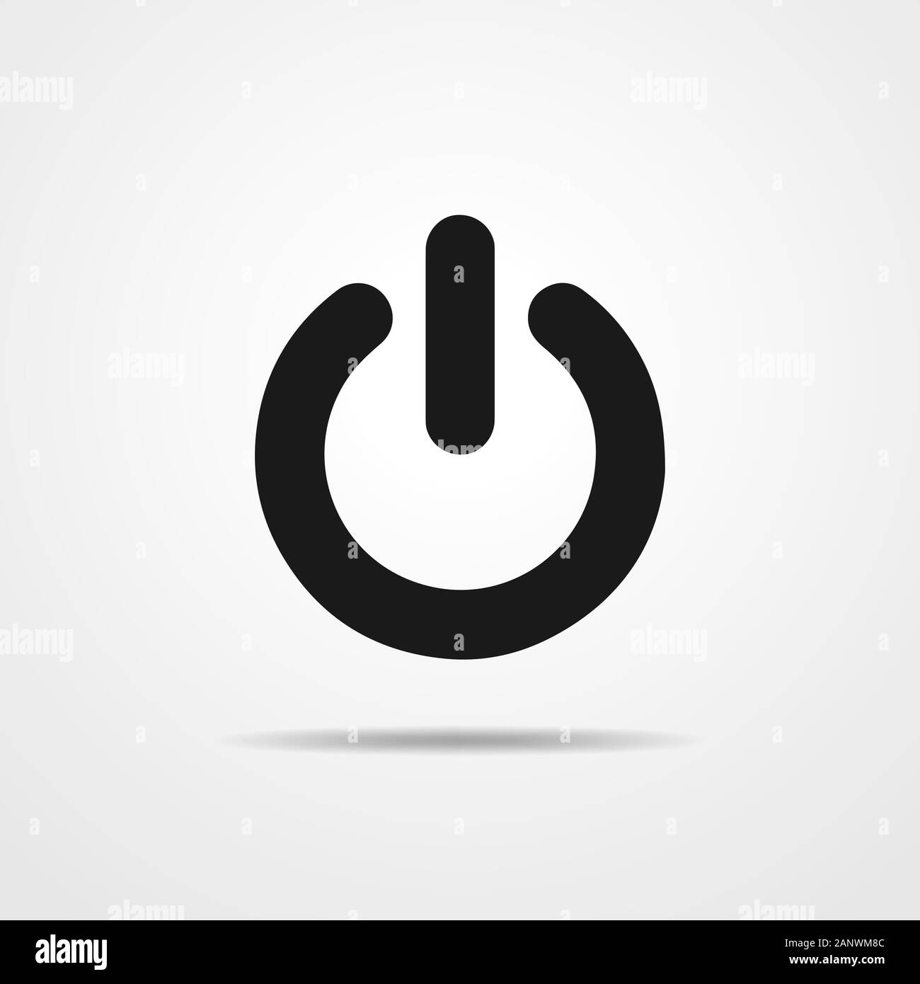 L'icône de l'alimentation en version plate. Symbole d'alimentation noir. Vector illustration Illustration de Vecteur