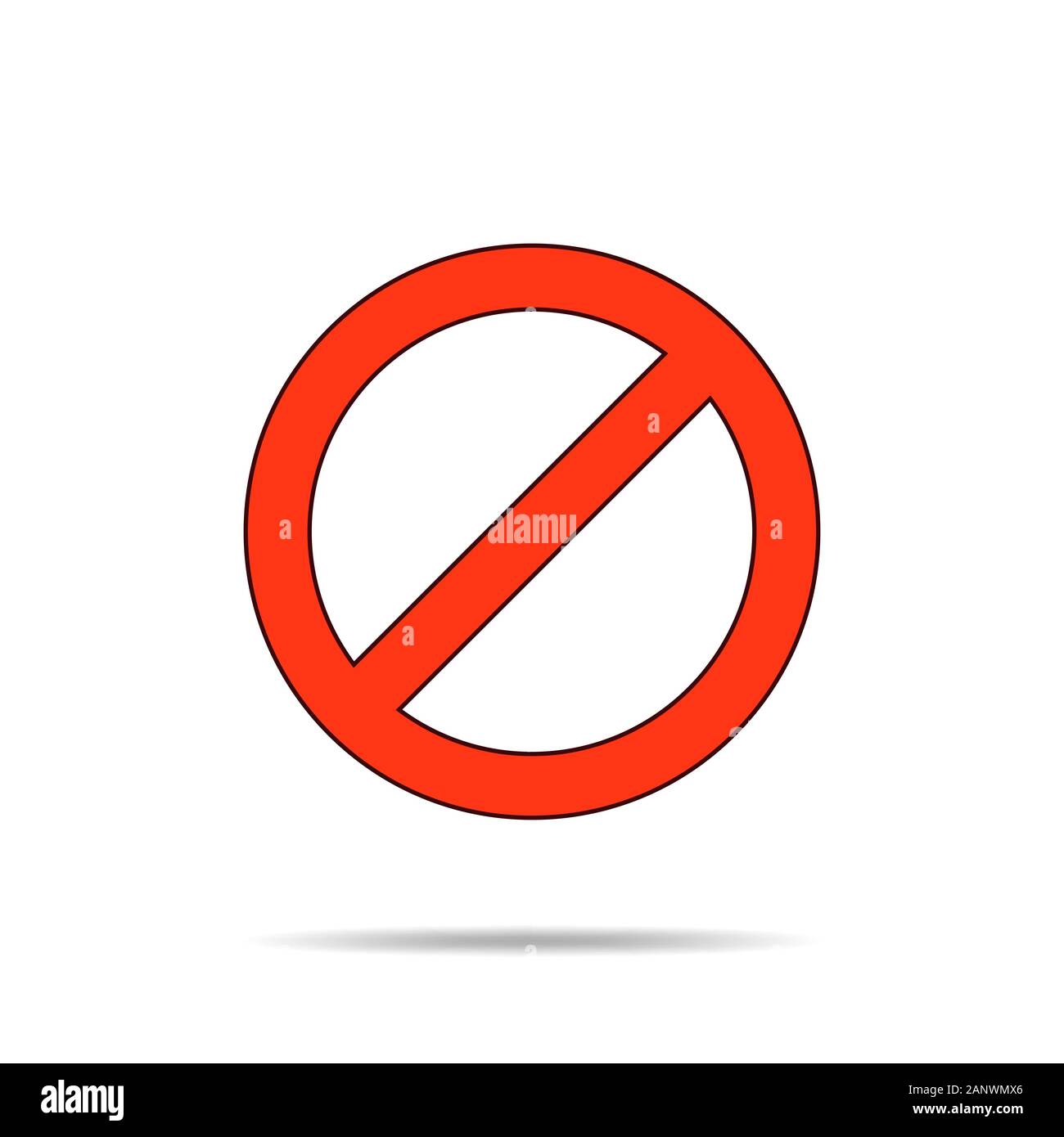 Pas le droit de signer. Panneau d'arrêt de couleur rouge sur fond blanc. Vector illustration. Illustration de Vecteur