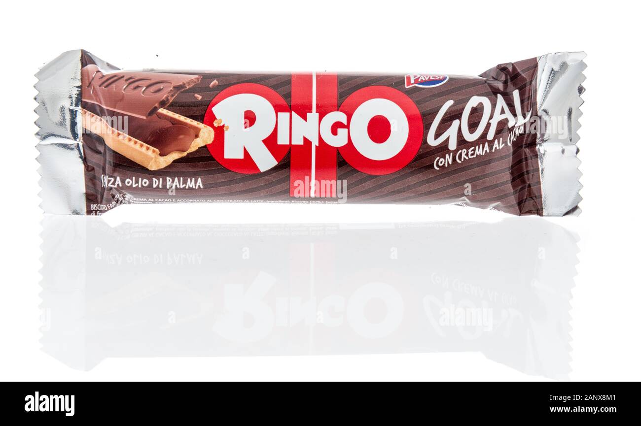 Winneconne, WI - 14 janvier 2019 : un paquet de bonbons snack-bar objectif Ringo sur un fond isolé Banque D'Images
