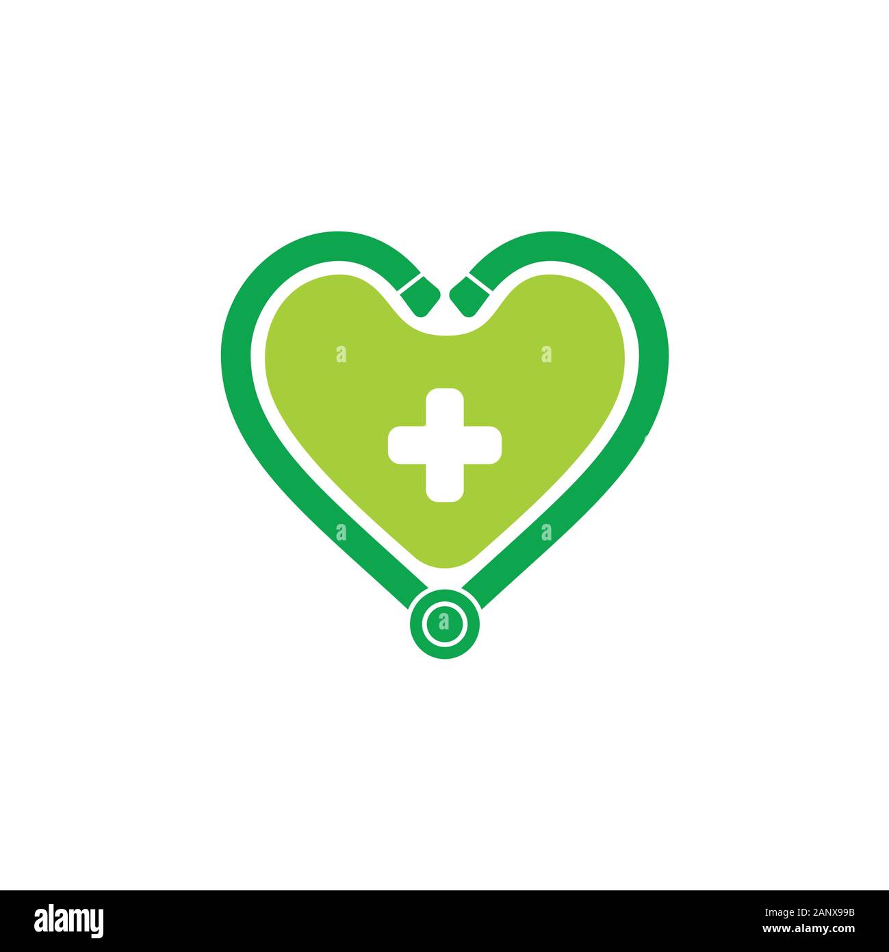 Love Heart medical stéthoscope vecteur logo décoration Illustration de Vecteur