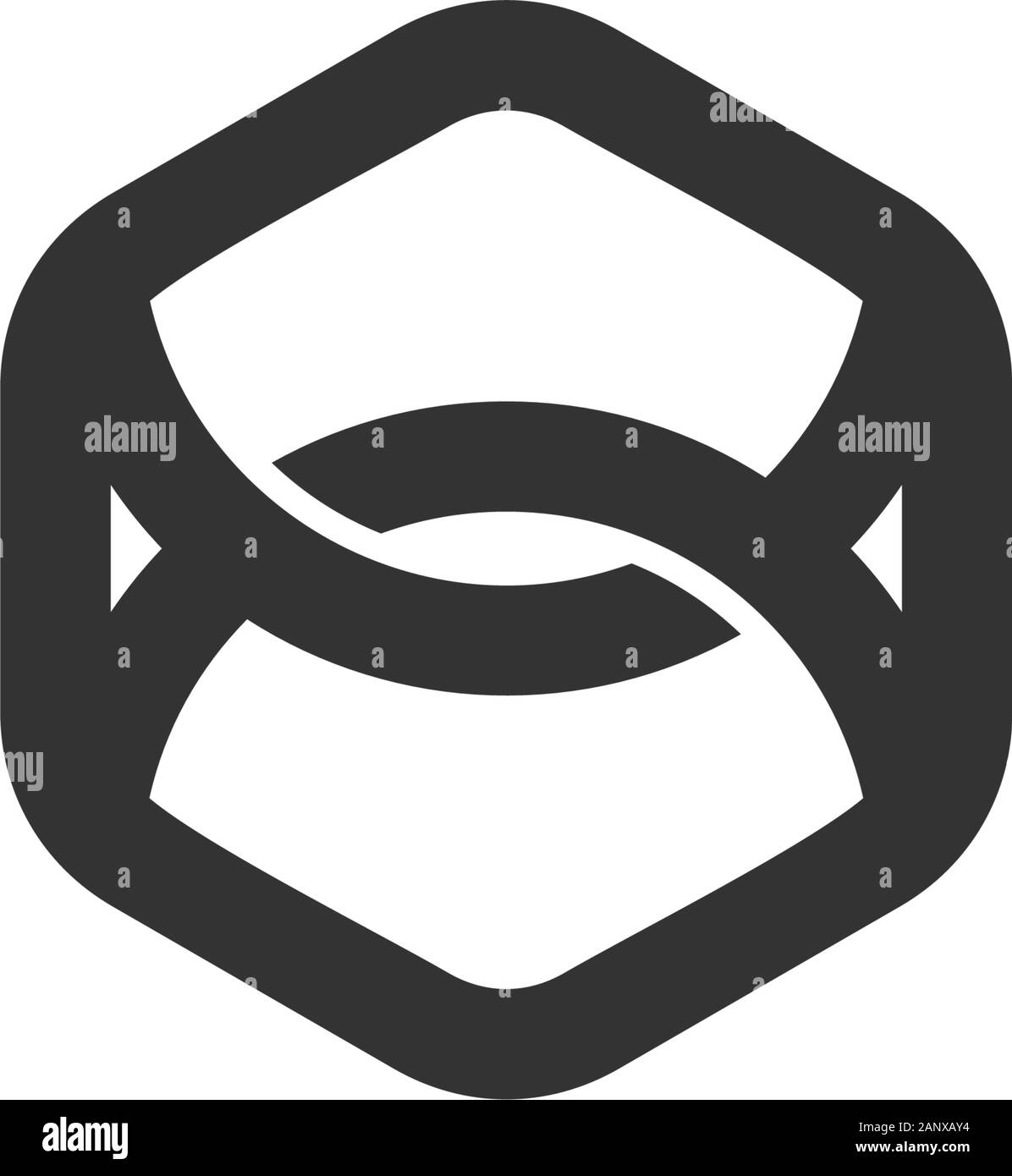 Une forte ligne liés logo hexagonal vector Illustration de Vecteur