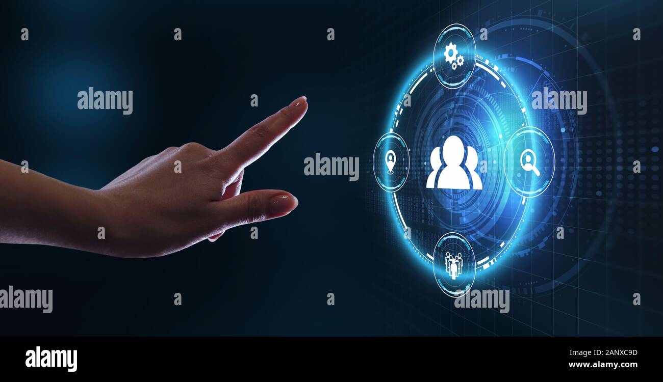 Le commerce, la technologie, Internet et réseau concept. La gestion des ressources humaines Les Ressources Humaines de l'emploi recrutement recrutement de concept. Banque D'Images