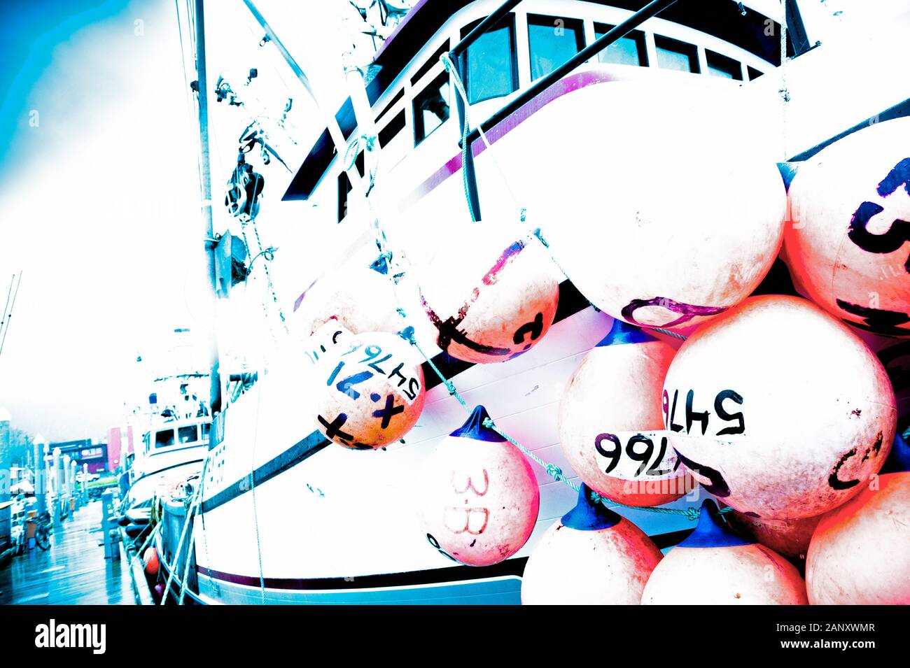 Close up of purse seine flotte près de Sitka, Alaska, USA Banque D'Images