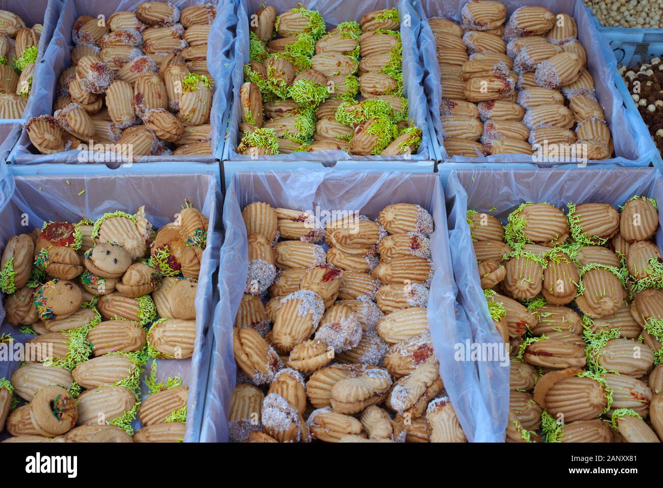 Coloré, sucré, confiture cookies. vente de pâtisseries cookies Banque D'Images