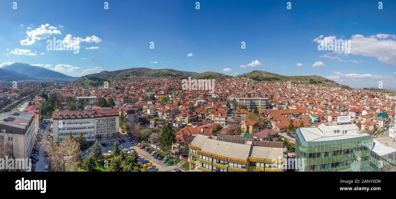 Bitola, Macédoine - vue vers le nord - quartier de Bair Banque D'Images