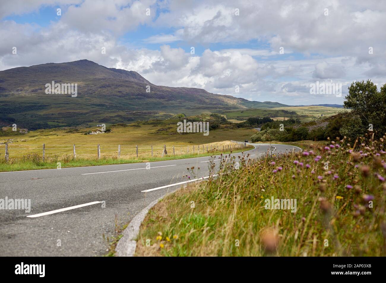 Vue sur la montagne Moel Siabod depuis l'A470, Snowdonia, Pays de Galles Banque D'Images