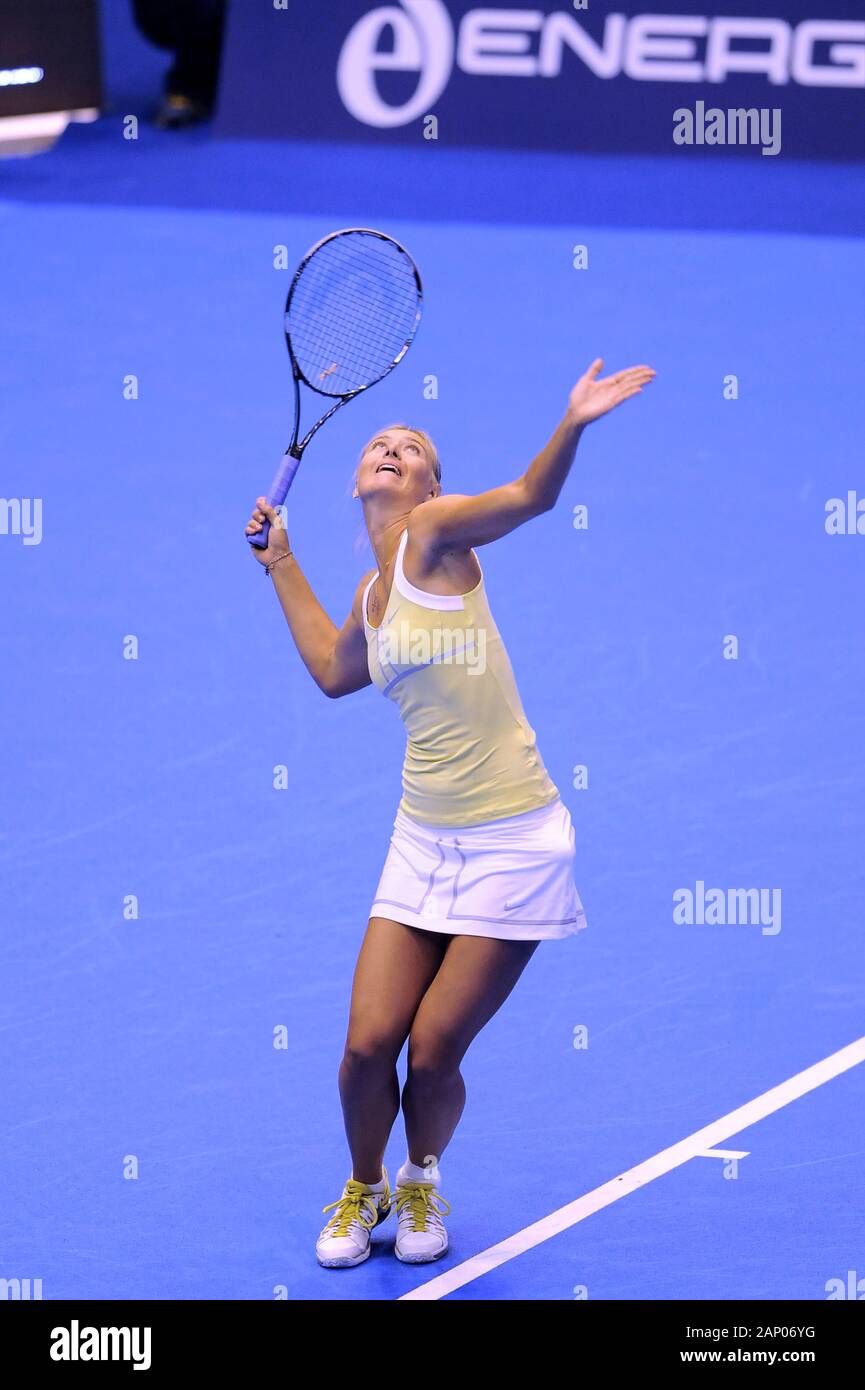 Milano Italie 01/12/2012 : 'La Grande Sfida' au Mediolanum Forum , Maria Sharapova pendant le match Banque D'Images