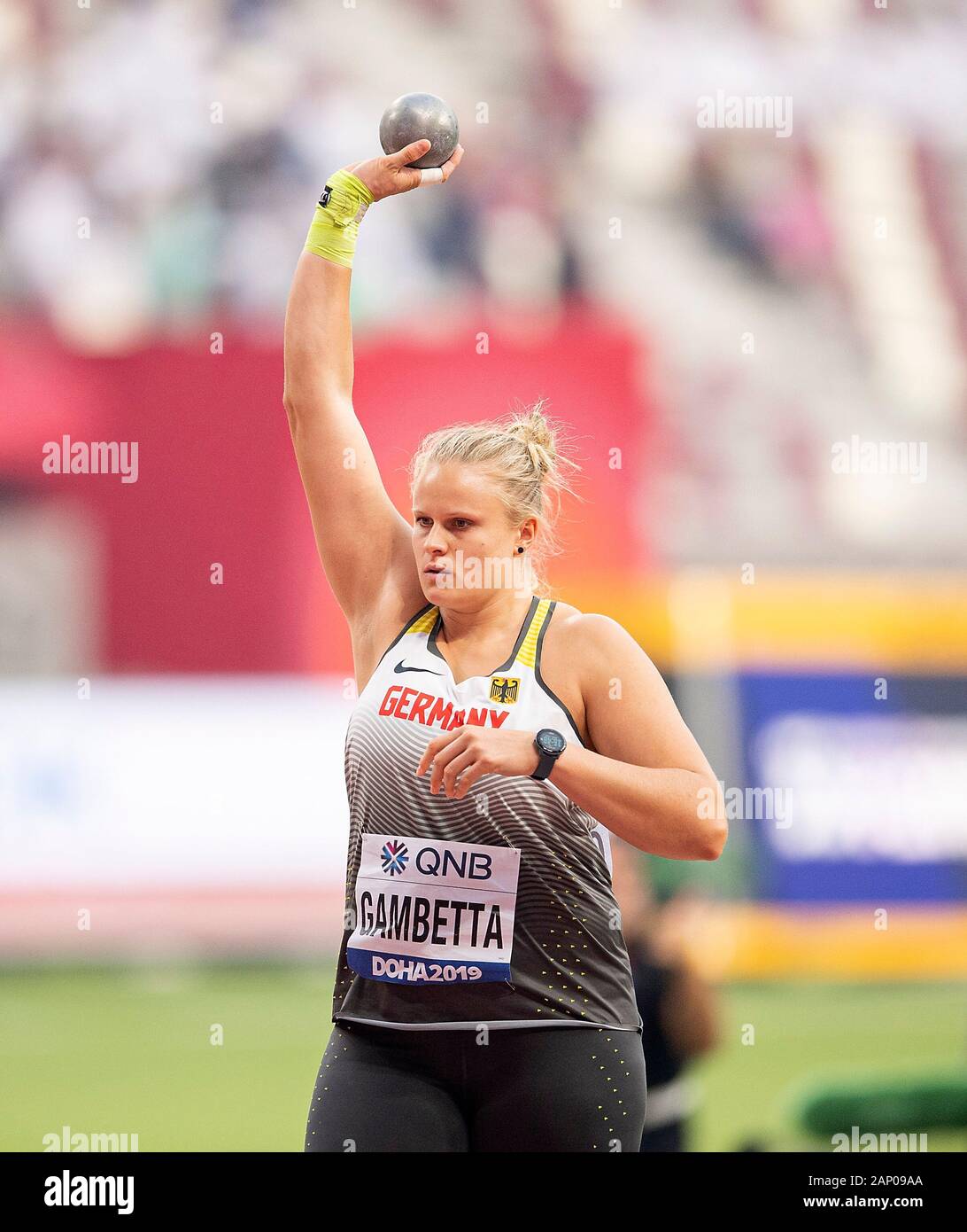 Doha, Katar. 09Th Oct, 2019. Sara GAMBETTA (Allemagne) l'action. Lancer de qualification des femmes, sur 02.10.2019 Championnats du monde d'athlétisme 2019 à Doha/Qatar, à partir de la 27.09. - 10.10.2019. Â | Conditions de crédit dans le monde entier : dpa/Alamy Live News Banque D'Images