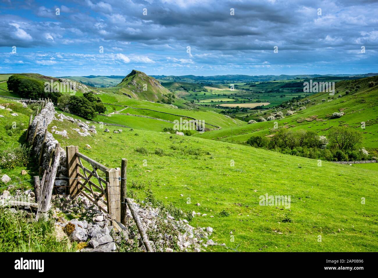 Vue vers la colline du chrome qui est un ancien récif calcaire Knoll. Banque D'Images