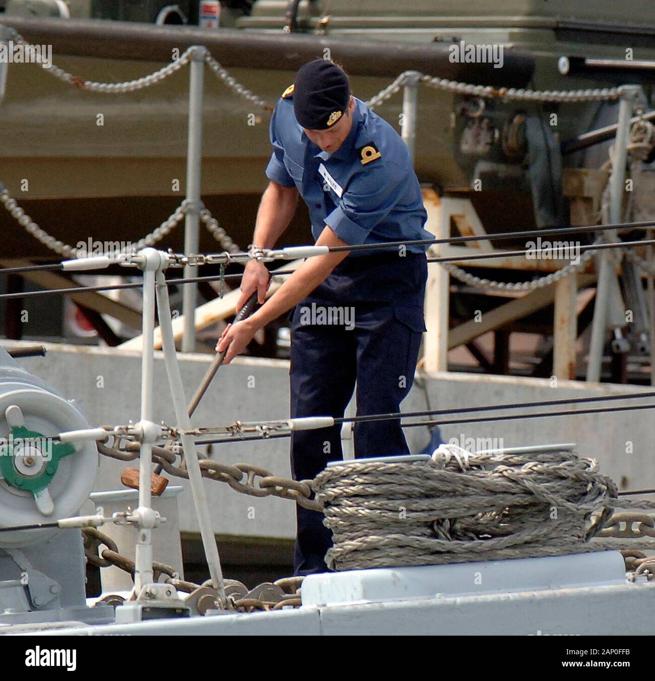 Le prince William sur le premier jour de la formation au sein de la Royal Navy à Dartmouth Naval College, Devon en 2008. Banque D'Images