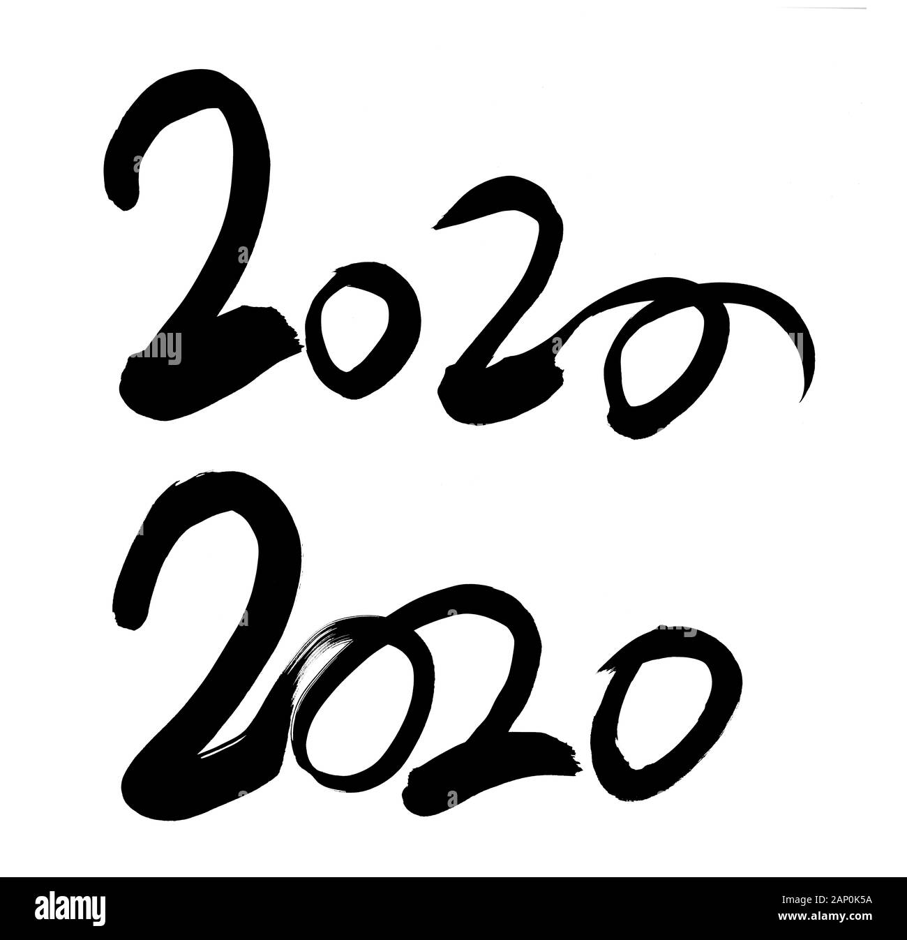 2020 est l'année du rat,Chinese calligraphy 2020 Banque D'Images