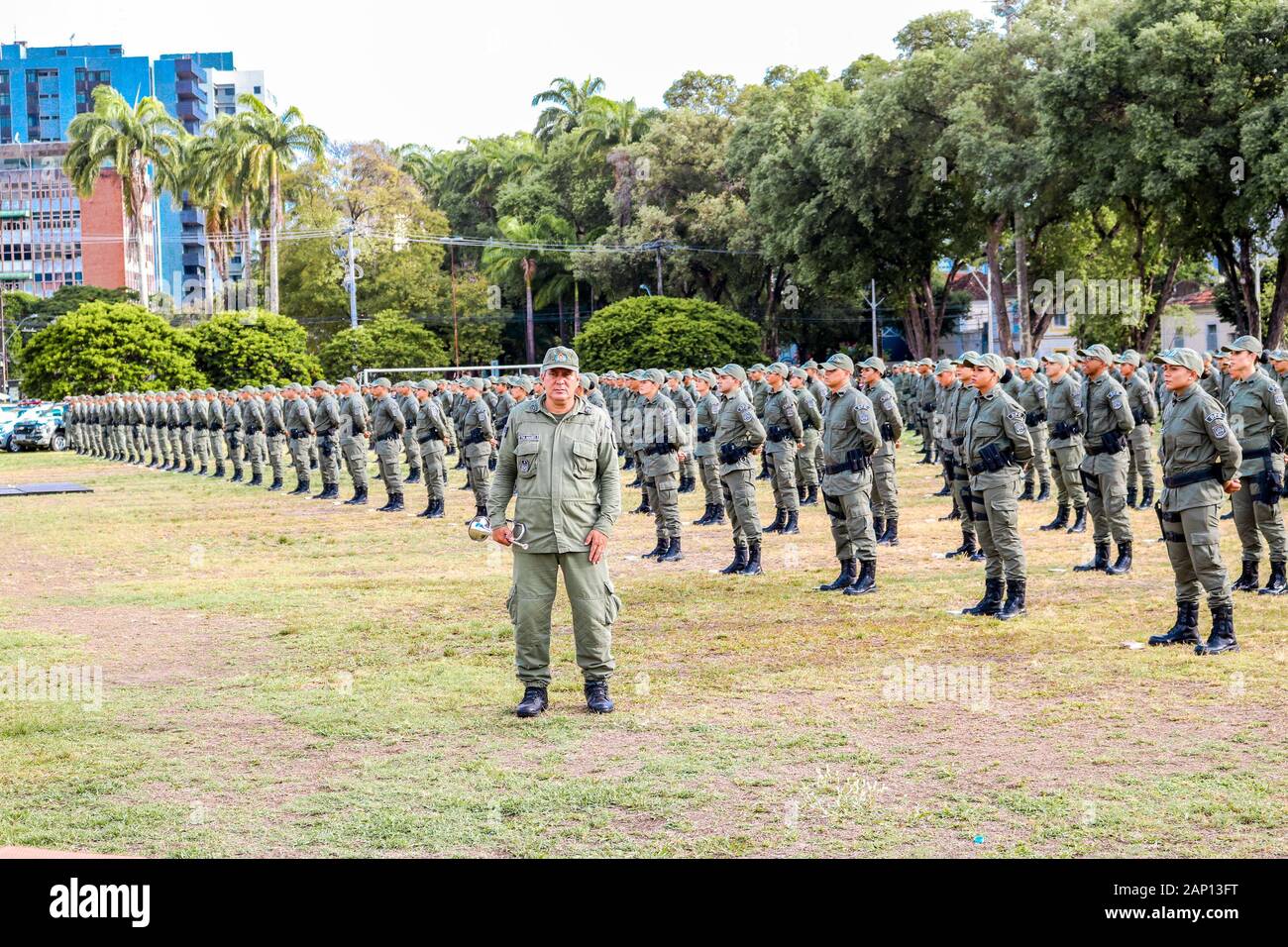 Recife, Brésil. 20 Jan, 2020. Les soldats lors de la formation de 500 nouvelles places de la PM qui s'est tenue à la caserne de Derby à Recife, PE, ce lundi (20). Credit : Marcelino Luis/FotoArena/Alamy Live News Banque D'Images