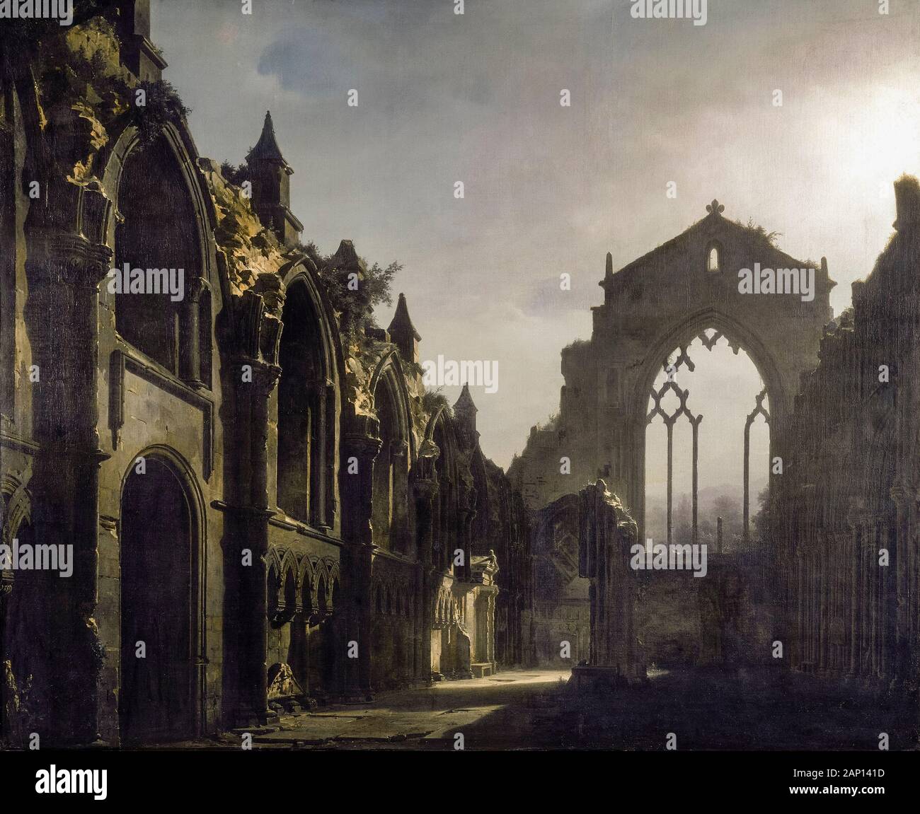Louis Daguerre, la peinture, les ruines de la chapelle d'Holyrood, 1824 Banque D'Images
