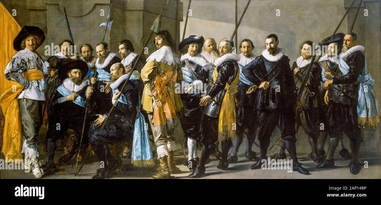 Frans Hals et Pietr Codde, la compagnie du Capitaine Reinier Reael et du Lieutenant Cornelis Michielsz Blaeuw, connu sous le nom de 'Meagre Company', portrait peinture, 1633-1637 Banque D'Images