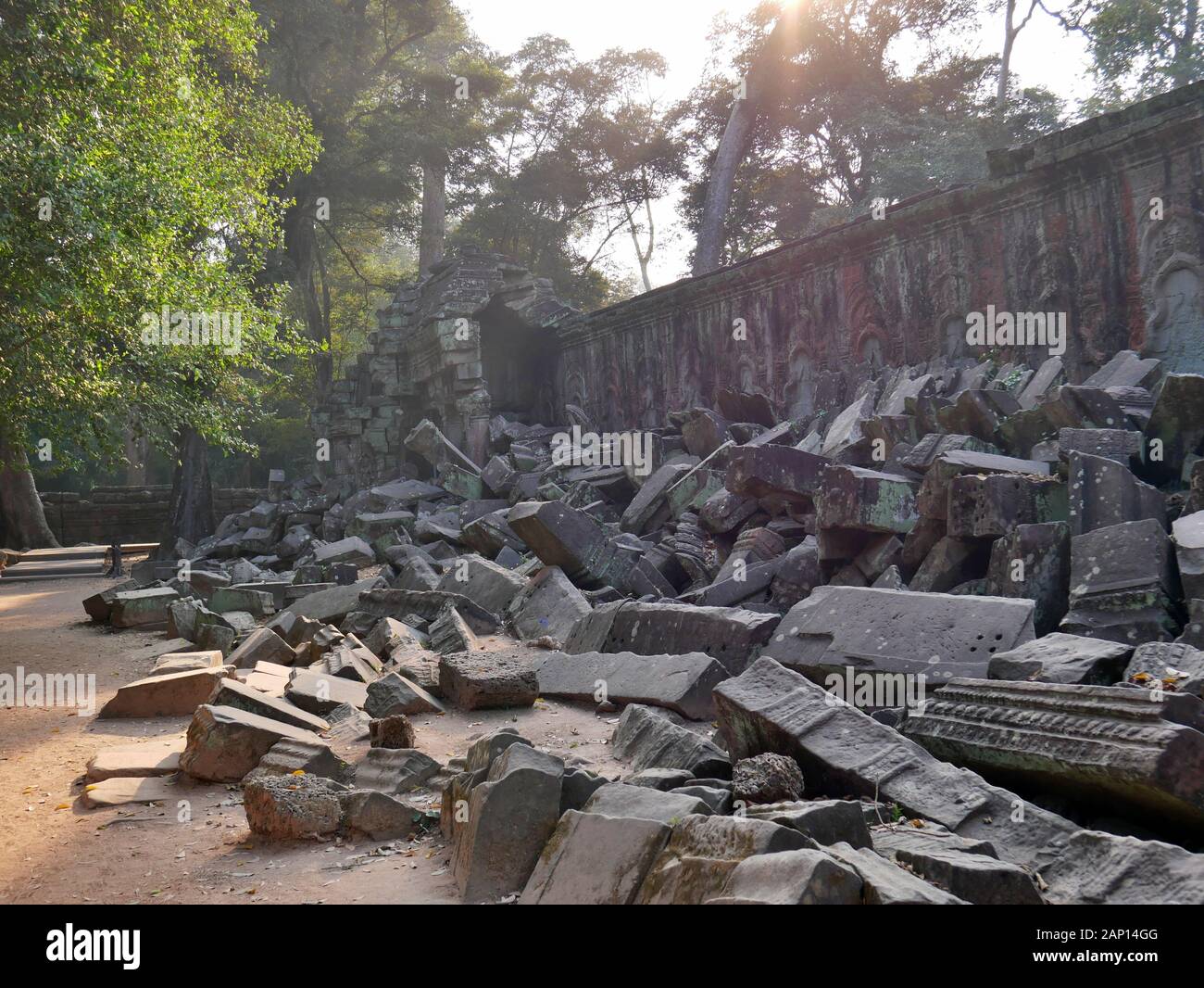 Ensemble du temple de Angkor Thom, à Siem Reap Banque D'Images