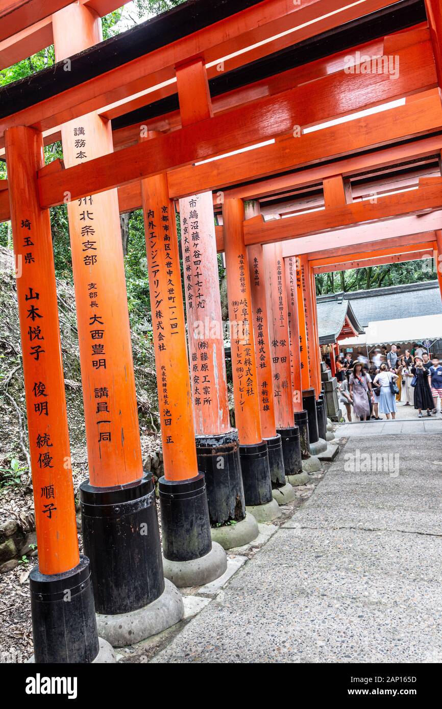 Kyoto, Fushimi ku,Japon, Asie - 5 septembre 2019 : Senbon Torii, la rangée de Torii Gates au Sanctuaire Fushimi Inari taisha Banque D'Images