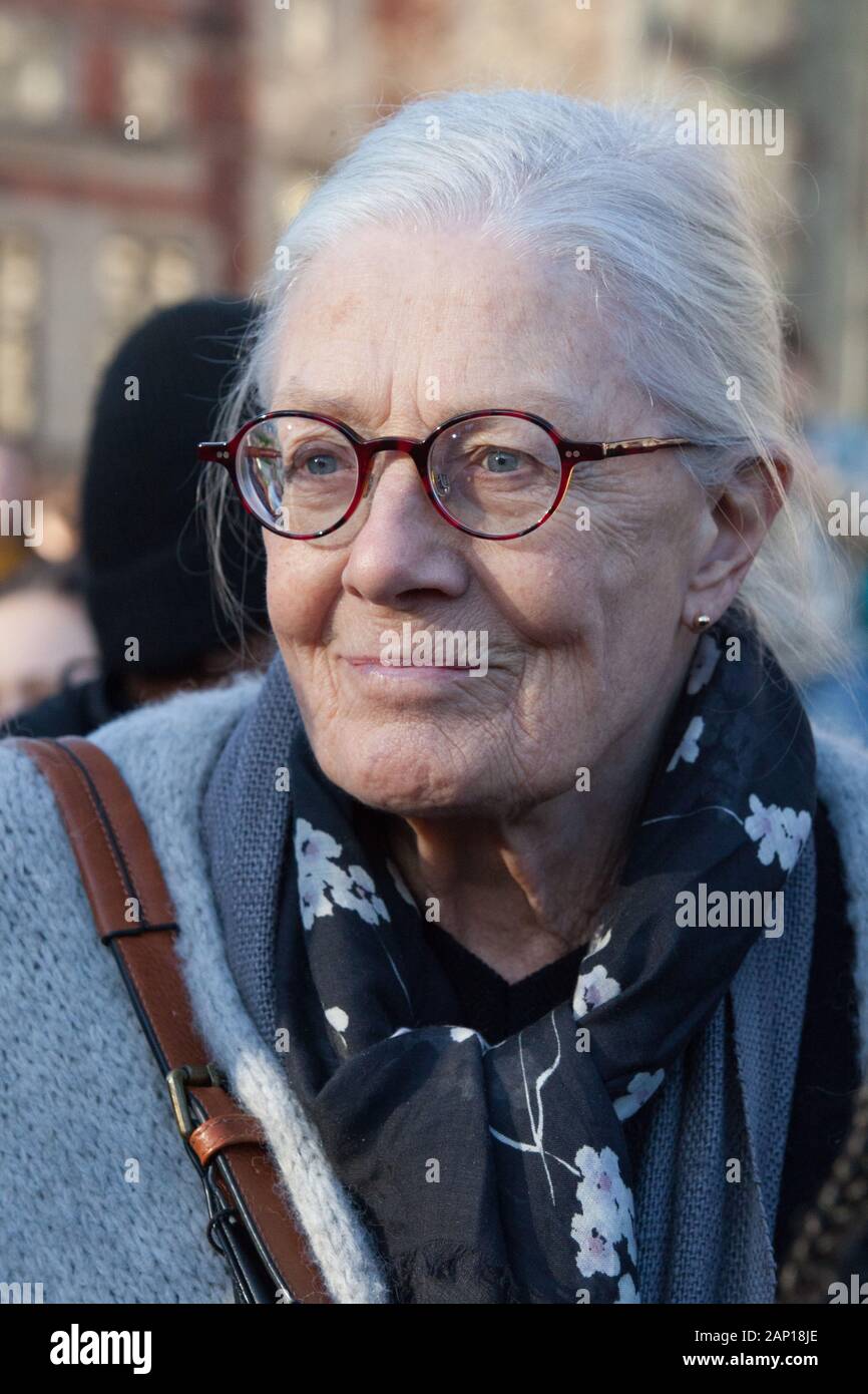 Westminster, Royaume-Uni, 20 janv. 2020 : Vanessa Redgrave lors d'un rassemblement à l'extérieur du Parlement pour exiger un traitement équitable pour les enfants réfugiés tentant de rejoindre leur famille au Royaume-Uni. Anna Watson/Alamy Live News Banque D'Images