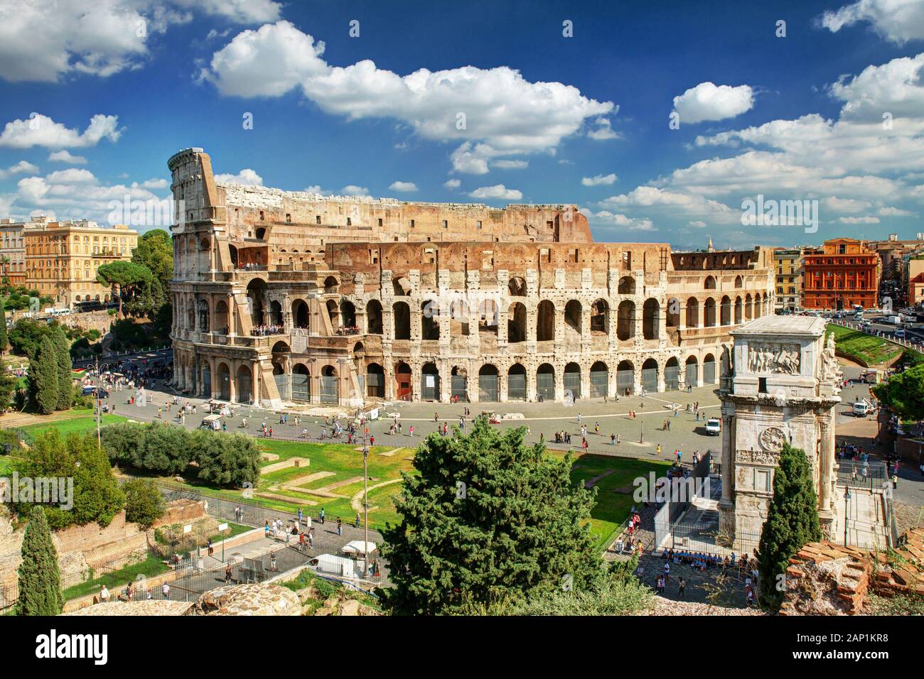 Vue sur le Colisée à Rome, Italie Banque D'Images