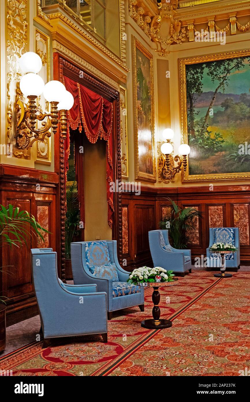 Vue de l'intérieur à l'intérieur de casino de Monte Carlo Monaco Banque D'Images
