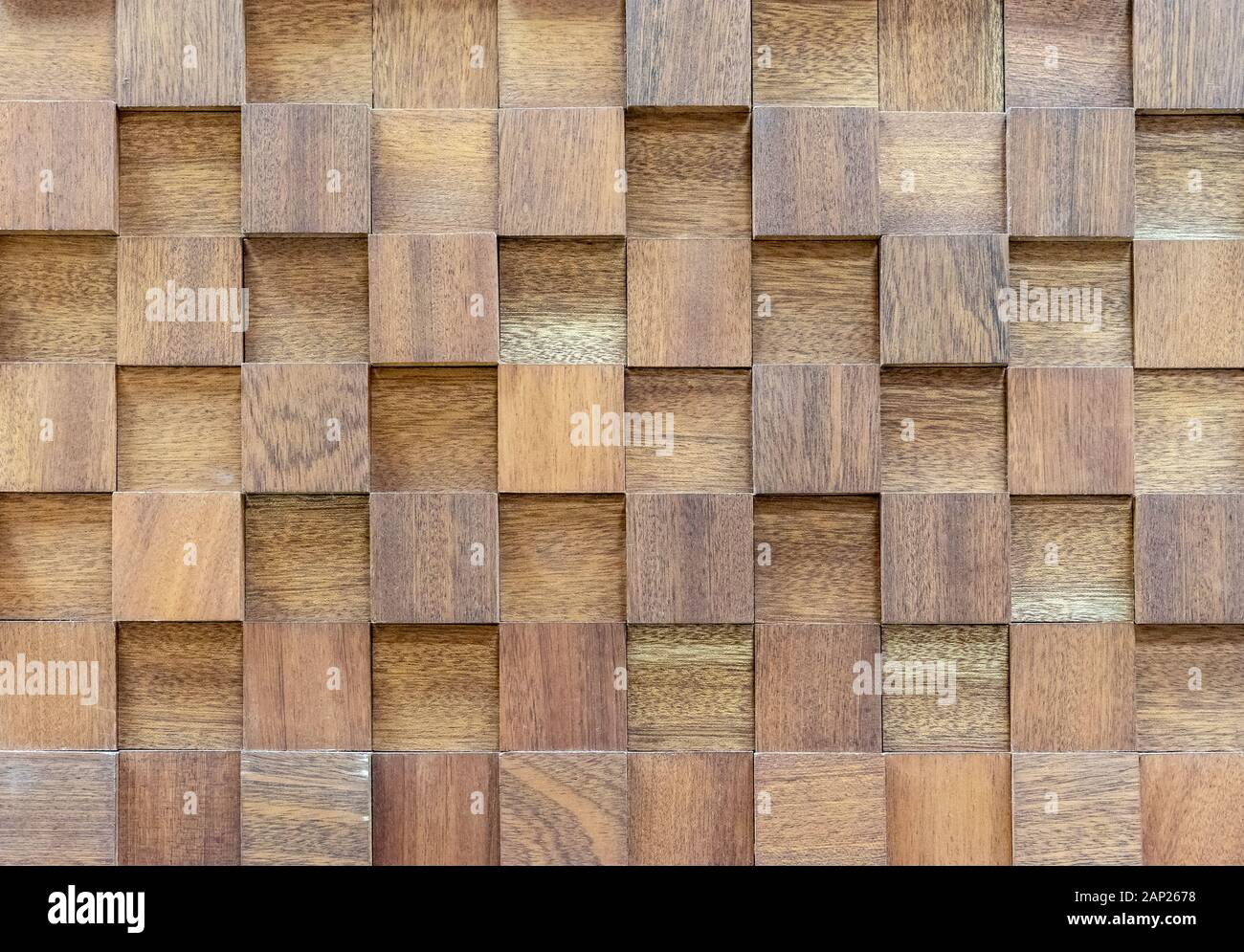 Panneau mural en bois avec effet 3D. Texture bois volumétrique. Banque D'Images
