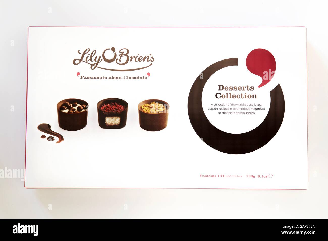 Collection De Desserts au chocolat Lily O'Brien Banque D'Images