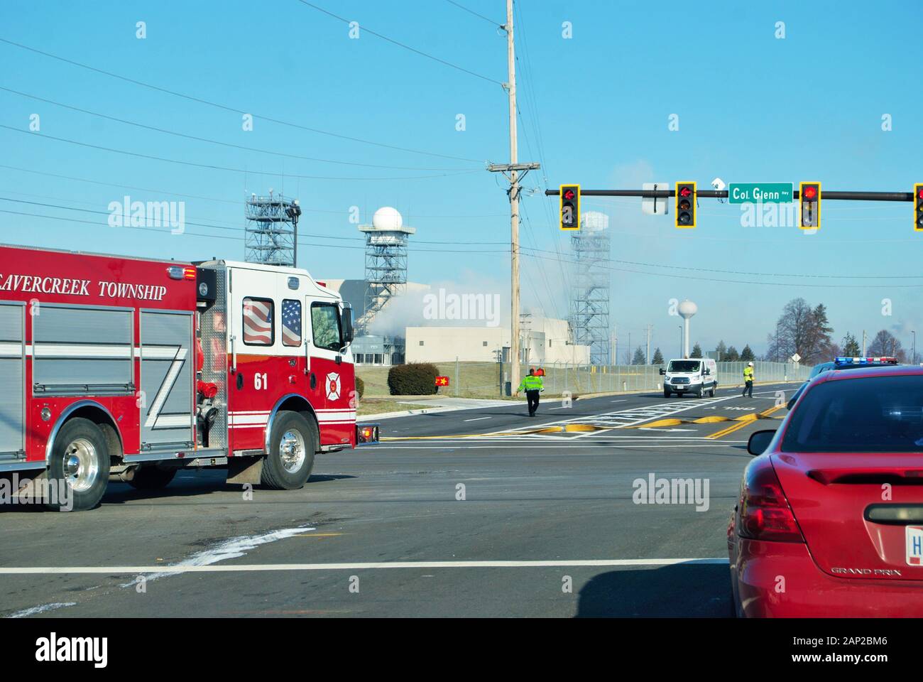 Incendie près de la base aérienne de wright Patterson Dayton, Fairborn, Beavercreek, comté de greene, ohio Banque D'Images